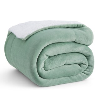 Foto 1 | Foto 1 | Manta De Cama Con Forro Polar Sherpa, Tamaño Doble, 150 X 200 Cm, Color Verde - Venta Internacional.
