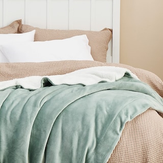 Foto 4 | Foto 4 | Manta De Cama Con Forro Polar Sherpa, Tamaño Doble, 150 X 200 Cm, Color Verde - Venta Internacional.