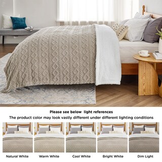 Foto 6 | Foto 6 | Manta De Cama Sherpa Tamaño Queen, Color Beige, 230 X 230 Cm, Para Invierno - Venta Internacional.