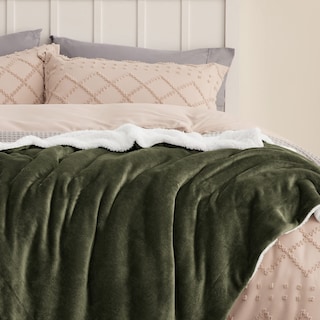 Foto 4 | Foto 4 | Manta Bedsure Sherpa de Forro Polar King Size Verde Oliva - Venta Internacional