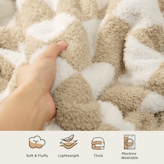 Foto 4 | Foto 4 | Manta De Cama A Cuadros, Color Beige, 125 X 150 Cm, Supersuave - Venta Internacional.