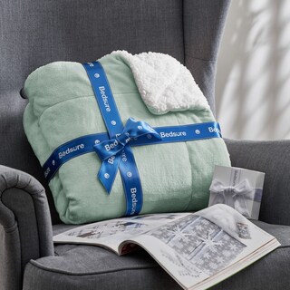 Foto 7 | Foto 7 | Manta Bedsure Sherpa de Forro Polar King Size Verde Salvia - Venta Internacional