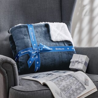 Foto 7 | Foto 7 | Manta Bedsure Sherpa de Forro Polar King Size 270 x 230 cm Azul - Venta Internacional