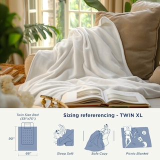 Foto 7 | Foto 7 | Manta Gruesa Para Invierno, Cálida Y Acogedora, De 66 X 90 Pulgadas, Color Crema - Venta Internacional.