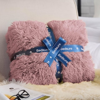 Foto 6 | Foto 6 | Manta Bedsure Fuzzy Sherpa De Piel Sintética, Doble, Rosa Empolvado - Venta Internacional.