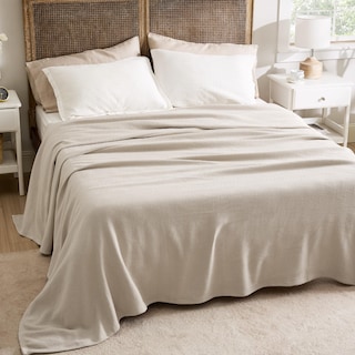 Foto 5 | Foto 5 | Manta De Cama, 100% Algodón, Tamaño King, 275 X 230 Cm, Lino, Color Beige - Venta Internacional.