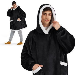 Foto 2 | Foto 2 | Sudadera Con Capucha Para Adultos Y Niños, Forro Sherpa, Color Negro - Venta Internacional.