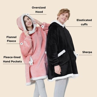 Foto 3 | Foto 3 | Sudadera Con Capucha Para Adultos Y Niños, Forro Sherpa, Color Negro - Venta Internacional.