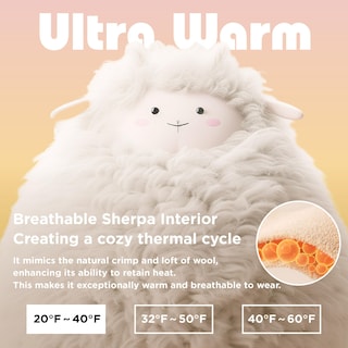 Foto 3 | Foto 3 | Colcha con Capucha para Adultos y Niños Sherpa Azul Océano - Venta Internacional