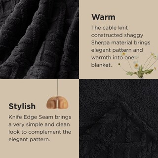 Foto 4 | Foto 4 | Manta Bedsure Sherpa King Size Para Cama, Forro Polar, Suave Y Acogedora, Color Negro - Venta Internacional.