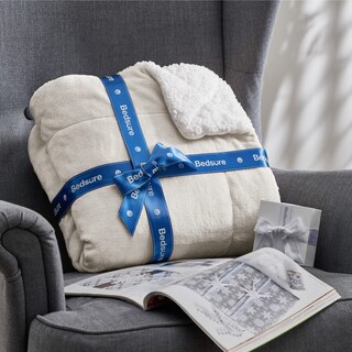 Foto 7 | Foto 7 | Manta De Forro Polar Sherpa Bedsure Para Sofá, 130 X 150 Cm, Lino - Venta Internacional.