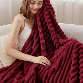 Foto 1 | Foto 1 | Manta Bedsure De Forro Polar Rojo Oscuro Para Sofá, 130 X 180 Cm - Venta Internacional.