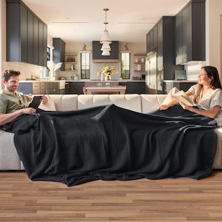 Foto 2 | Foto 2 | Manta Para Cama, 100% Algodón, Tejido Gofrado, Tamaño King, Color Negro - Venta Internacional.