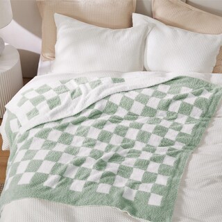 Foto 4 | Foto 4 | Manta De Cama A Cuadros Verde, 127 X 152 Cm, Supersuave - Venta Internacional.