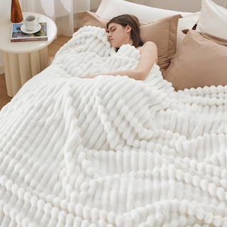 Foto 3 | Foto 3 | Manta Bedsure California King Size, Forro Polar, Color Blanco - Venta Internacional.