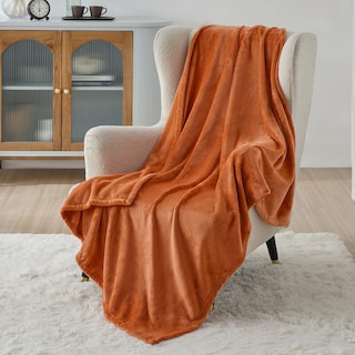 Foto 1 | Foto 1 | Manta Polar Para Cama, Color Naranja Quemado, 130 X 180 Cm, 300 G/m² - Venta Internacional.