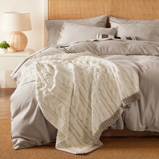 Foto 3 | Foto 3 | Manta Bedsure De Punto Grueso De Chenilla Trenzada, Color Crema - Venta Internacional.