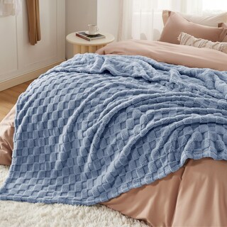 Foto 6 | Foto 6 | Manta Bedsure Ashley De Forro Polar Azul Para Sofá, 230 X 230 Cm - Venta Internacional.