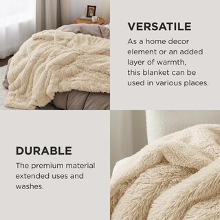 Foto 4 | Foto 4 | Manta Bedsure, Mullida, Beige, Tamaño King, Gruesa, Piel Sintética Sherpa - Venta Internacional.