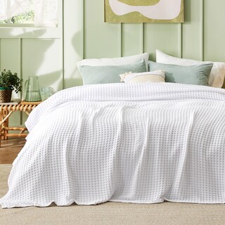 Foto 3 | Foto 3 | Manta Bedsure Cooling De Algodón Con Forma De Gofre, Tamaño Queen, Color Blanco - Venta Internacional.