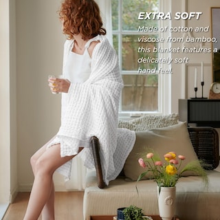 Foto 5 | Foto 5 | Manta Bedsure Cooling De Algodón Con Forma De Gofre, Tamaño Queen, Color Blanco - Venta Internacional.