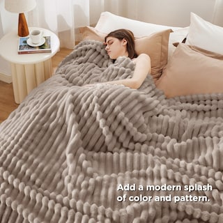 Foto 4 | Foto 4 | Manta Bedsure, Forro Polar, Color Moca, Merengue, Para Sofá, 274 X 229 Cm - Venta Internacional.