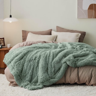 Foto 6 | Foto 6 | Manta Bedsure Fuzzy Sherpa De Piel Sintética Para Cama Doble, Color Verde Salvia - Venta Internacional.