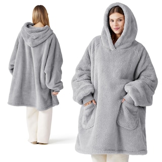 Foto 7 | Foto 7 | Manta Portátil Con Capucha Bedsure Tall Shaggy Sherpa Grey - Venta Internacional.