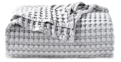 Foto 1 | Foto 1 | Manta Bedsure Cooling De Algodón Con Forma De Gofre, Tamaño Queen, Color Gris - Venta Internacional.