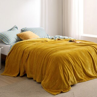 Foto 5 | Foto 5 | Manta De Cama Con Forro Polar Queen, Dorado Y Amarillo, Suave, 230 X 230 Cm - Venta Internacional.