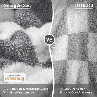 Foto 2 | Foto 2 | Manta Snuggle Sac De Piel Sintética Para Sofá, 1300 G, Gris, 130 X 150 Cm - Venta Internacional.