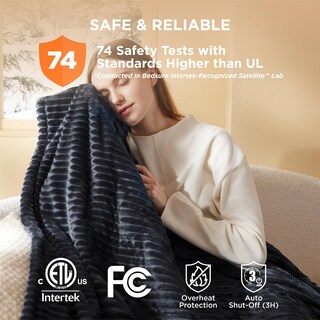 Foto 6 | Foto 6 | Manta Eléctrica Bedsure con Calefacción 50 X 60 Pulgadas Franela Negra - Venta Internacional