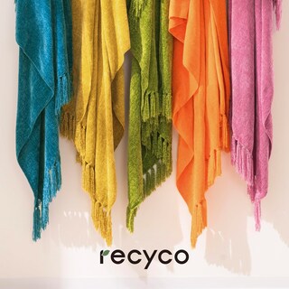 Foto 6 | Foto 6 | Manta Recyco De Felpilla Suave Y Acogedora Con Flecos Y Borlas, Color Verde Azulado - Venta Internacional.