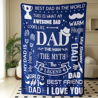 Foto 2 | Foto 2 | Forro Polar De Franela Blanket Inkarts Dad Best Dad Ever, 70 X 50 Cm - Venta Internacional.