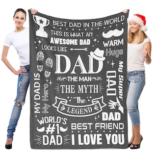 Foto 3 | Foto 3 | Blanket Inkarts Best Dad Ever For Dad, Regalo De Cumpleaños De Navidad - Venta Internacional.