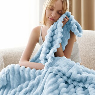 Foto 3 | Foto 3 | Manta De Forro Polar Azul, Suave Y Acogedora Para Sofá, 130 X 150 Cm - Venta Internacional.