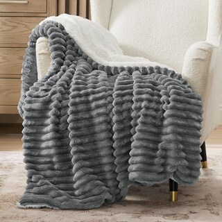 Foto 1 | Foto 1 | Manta Bedsure Sherpa Para Sofá De Invierno, Tamaño Doble, Color Gris Oscuro - Venta Internacional.