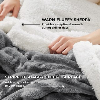 Foto 3 | Foto 3 | Manta Bedsure Sherpa Para Sofá De Invierno, Tamaño Doble, Color Gris Oscuro - Venta Internacional.