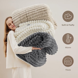 Foto 5 | Foto 5 | Manta Bedsure Sherpa Para Cama Doble, 150 X 200 Cm, Color Azul Marino - Venta Internacional.