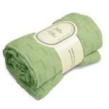 Cobertor Cobija Squares Yellow Mellow Matrimonial Suave con Relieve Ligera Tamaño 200x150cm Verde