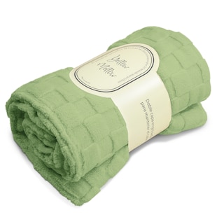 Foto 1 | Foto 1 | Cobertor Cobija Squares Yellow Mellow Matrimonial Suave con Relieve Ligera Tamaño 200x150cm Verde