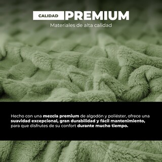 Foto 3 | Foto 3 | Cobertor Cobija Squares Yellow Mellow Matrimonial Suave con Relieve Ligera Tamaño 200x150cm Verde