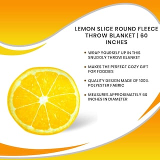 Foto 7 | Foto 7 | Manta Redonda Toynk Lemon Slice De Forro Polar, 150 Cm - Venta Internacional.
