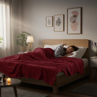 Foto 6 | Foto 6 | Cama Polar Blanket Utopia, Tamaño King, Color Burdeos, 300 G/m² - Venta Internacional.