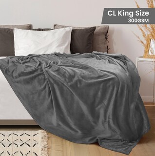 Foto 2 | Foto 2 | Forro Polar Blanket Utopia California King, Color Gris, 300 G/m² - Venta Internacional.