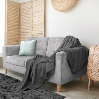 Foto 5 | Foto 5 | Ropa De Cama Blanket Utopia, Color Gris Ahumado, 100% Algodón, Tamaño Completo - Venta Internacional.