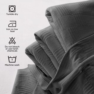 Foto 6 | Foto 6 | Ropa De Cama Blanket Utopia, Color Gris Ahumado, 100% Algodón, Tamaño Completo - Venta Internacional.