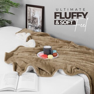 Foto 6 | Foto 6 | Manta Utopia Bedding Sherpa Queen Size Camel 228 X 228 Cm - Venta Internacional.