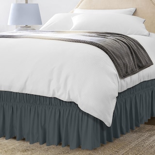 Foto 1 | Foto 1 | Skirt Utopia Bedding Elástico De Microfibra Doble Gris - Venta Internacional.