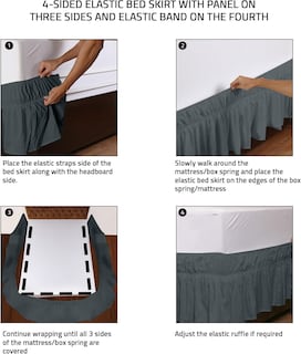 Foto 3 | Foto 3 | Skirt Utopia Bedding Elástico De Microfibra Doble Gris - Venta Internacional.